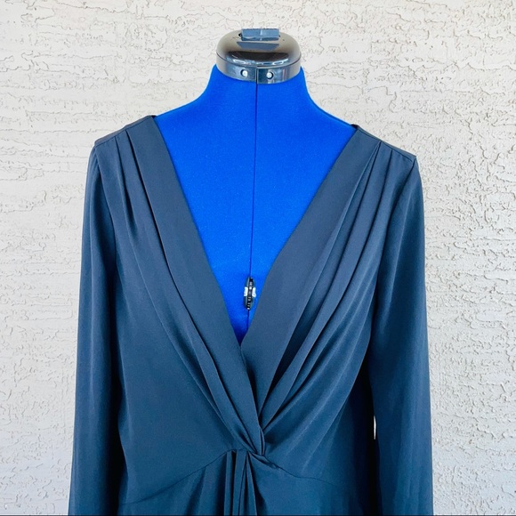 Cinq à Sept Black Cecil Knotted Crepe Mini Dress - Picture 6 of 10